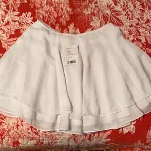White silky skater skirt, never worn with tags